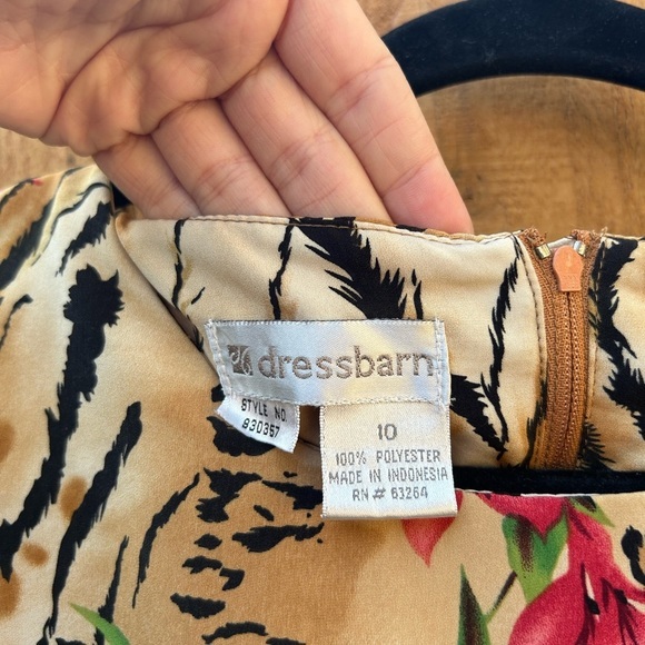 Dress barn animal print floral y2k dress size 10 fall summer cheetah leopard - Picture 4 of 6